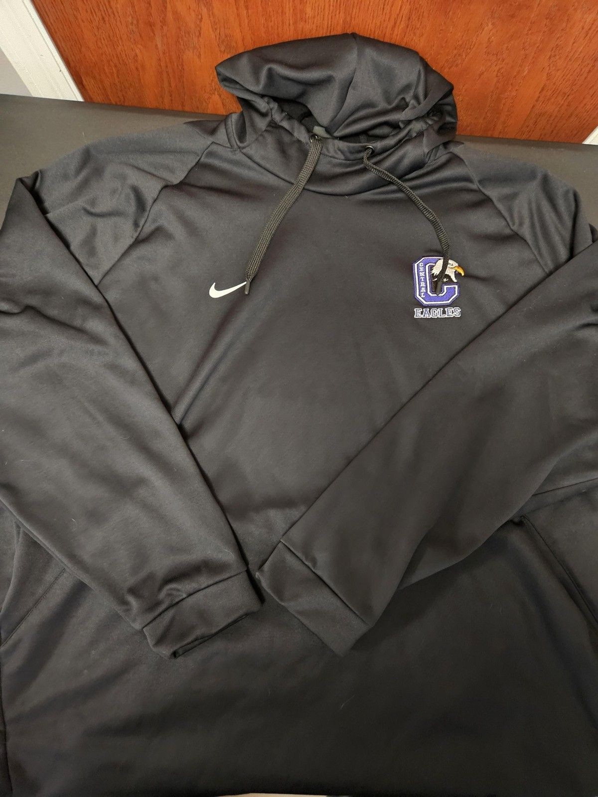 Nike Hoodie Mens 4XL Black Dri-Fit Central Eagles Pullover Fleece Logo School