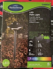 Harbor Breeze 5488934 LED Path Light 70 Lumens 7 Colors Black Finish
