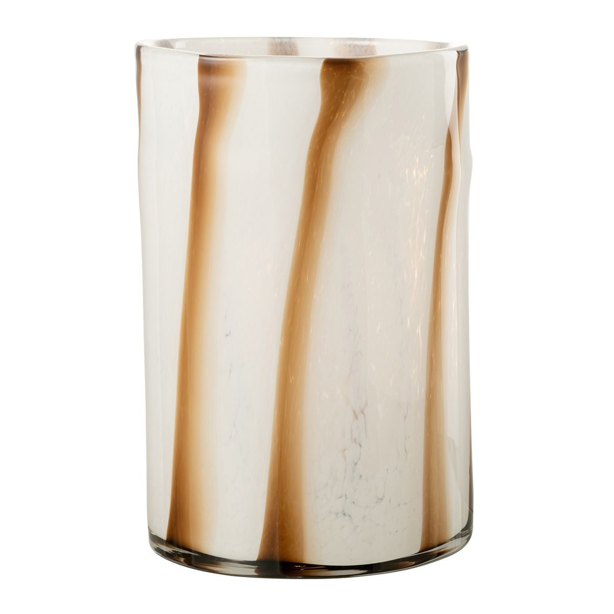 Photophore en verre blanc Safaria 20cm pour bougie
