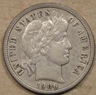 1906-D Barber Dime 10c XF as Pictured L2