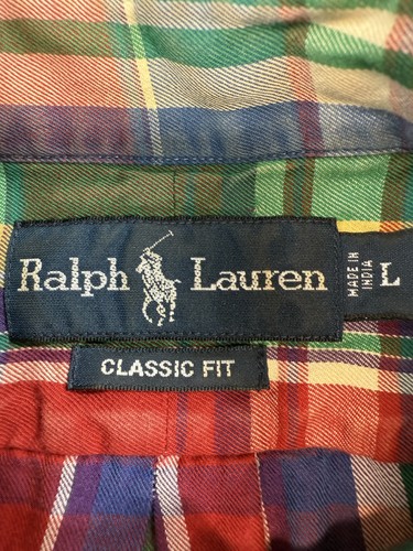 Ralph Lauren Shirt Mens Large Plaid Classic Fit Long Sleeve Button Down Casual - Picture 6 of 14