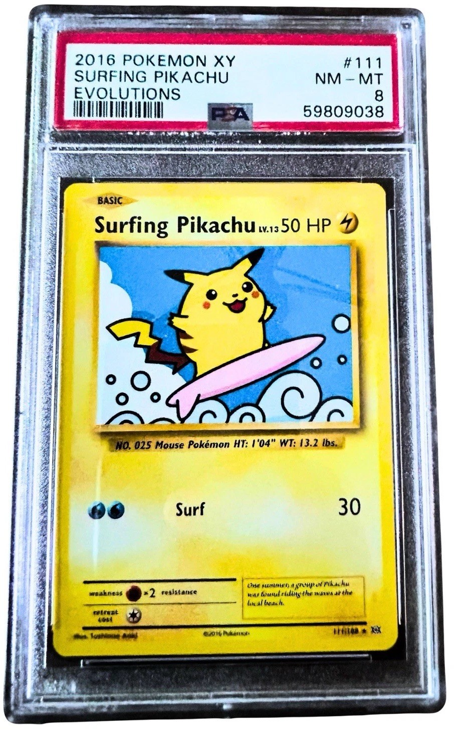 Pokemon TCG Surfing Pikachu PSA 8