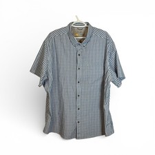 Eddie Bauer Mens 3XL Gingham Short Sleeve Button Up Shirt Classic Fit Casual