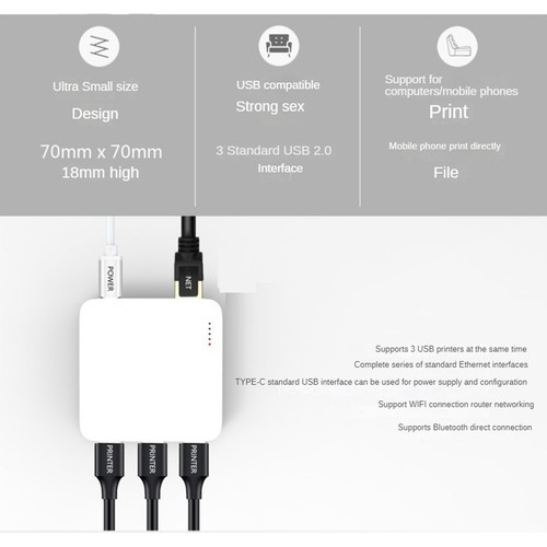NP332 Serveur D'Impression Réseau USB 3 Ports Serveur D'Impression Réseau M4165 - Photo 10/10