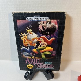 Ariel The Little Mermaid Sega Genesis Game Disney CIB Complete In Box