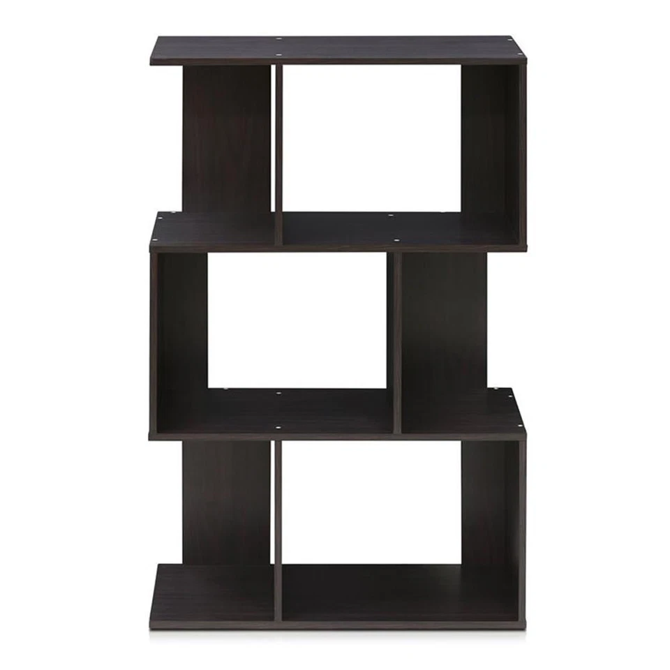 Furinno Simply Modern Engineered Wood 3-Tier Open Book Shelf in Espresso - Image 2 of 4