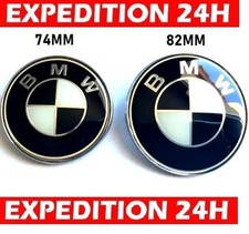 2 insigne Embleme Bmw Capot/Coffre Noir et Blanc Neuf 82mm et 74mm