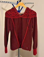 Eddie Bauer Sweater Women's Large Hooded Sweater Celtic/Fair Isle Knit