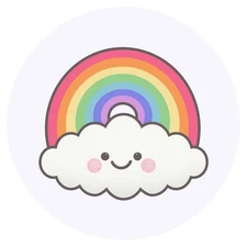 24 x 'Happy Rainbow Cloud' Stickers (SK00015665)
