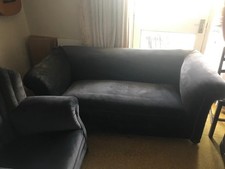 Chesterfield Sofa, Antique 3-Seater And Matching Shellback Arm Chairs