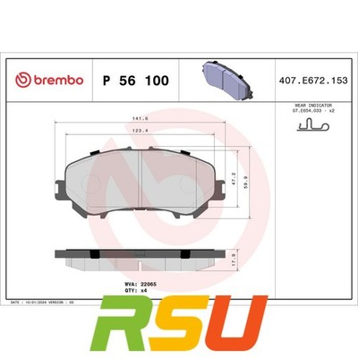 Brembo Bremsbelagsatz, Scheibenbremse PRIME LINE P 56 100 Fahrzeugtyp PKW