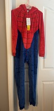 Spiderman Pajamas Size 164cm One Piece Union Suit with Hood New with Tag NWT