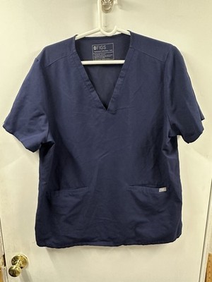 Figs Technical Collection Scrub Top Womens XXL Blue Medical Utility Workwear