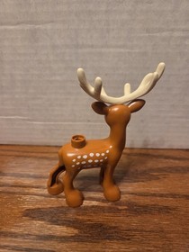 Lego Duplo REINDEER with Antlers Christmas Santa Claus Sleigh Winter Zoo Deer