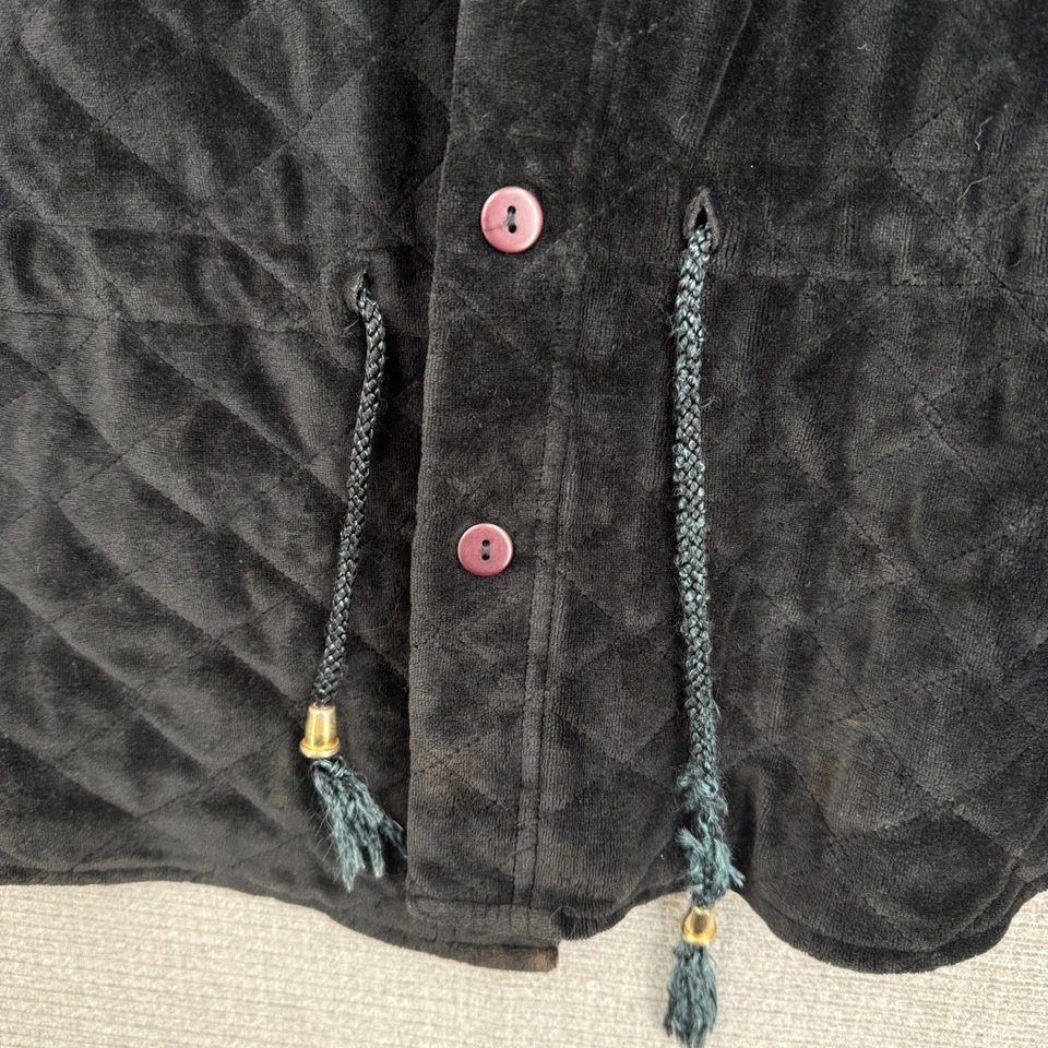 Classiques Sport миниатюрных стеганый бархат на пуговицах куртка черный SZ PL шнурок - Изображение 4 из 4