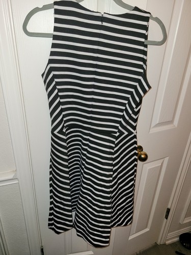 Michael Michael Kors Gr. 6 schwarz beige gestreift ärmellos gehoben Business Kleid - Bild 9 von 10