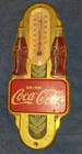 Rare Vintage 1941 Coca-Cola Advertising Thermometer Tin Sign - Double Bottle