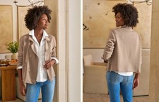 NWOT Frank  Eileen 328 Mini Belfast Crop Sweatshirt in Toasted; Large