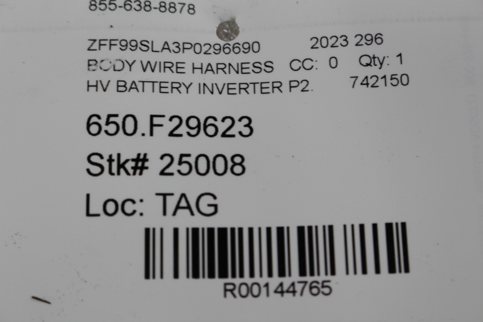 Ferrari 296 GTB, Power Inverter Wire Harness, Used, P/N 742150