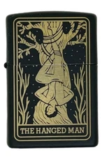 The Hanged Man Tarot Zippo Lighter – Black Matte Engraved Collectible