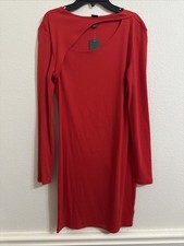 Wild Fable, Red Knit Long Sleeve Dress, Nwt, L