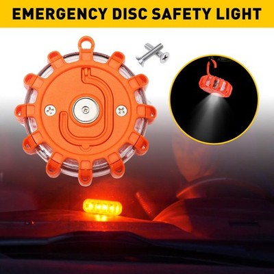 3 Flare LED Emergency Safety Warning Disc Flashing Light Roadside Strobe Beacon