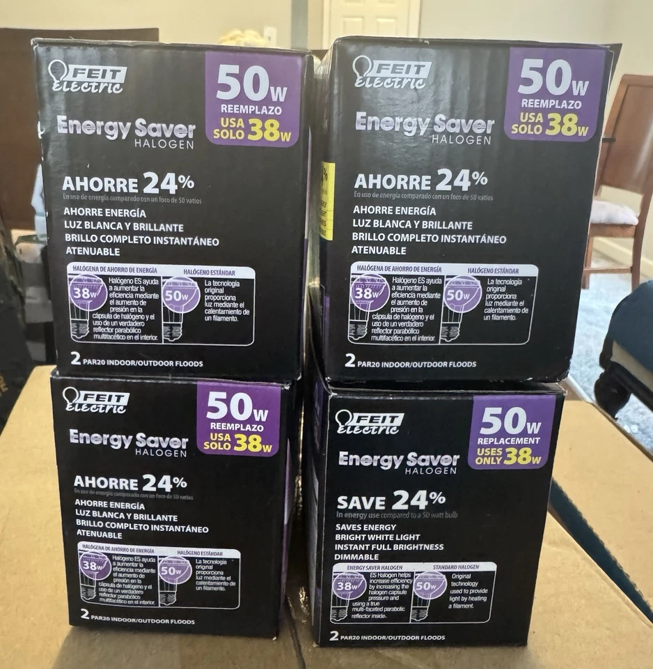 4 упаковки (8 ламп) FEIT экономия электроэнергии 50 Вт замена PAR20 для помещений/улицы - Изображение 2 из 4