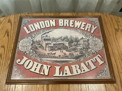 Vintage John Labatt London Brewery Lithograph Framed 1985 22 X 27 Inches