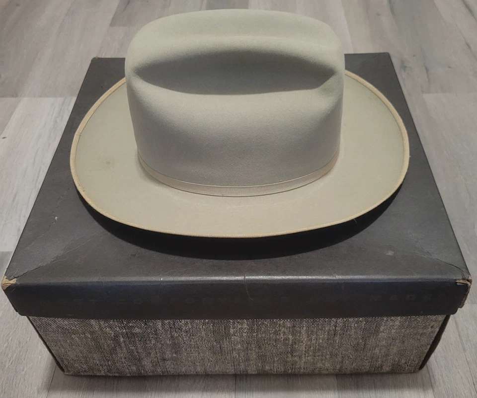 Vintage Resistol Silverbelly Cowboy Hat Size 7 - with Box 1960s San Antonio - Image 2 of 4