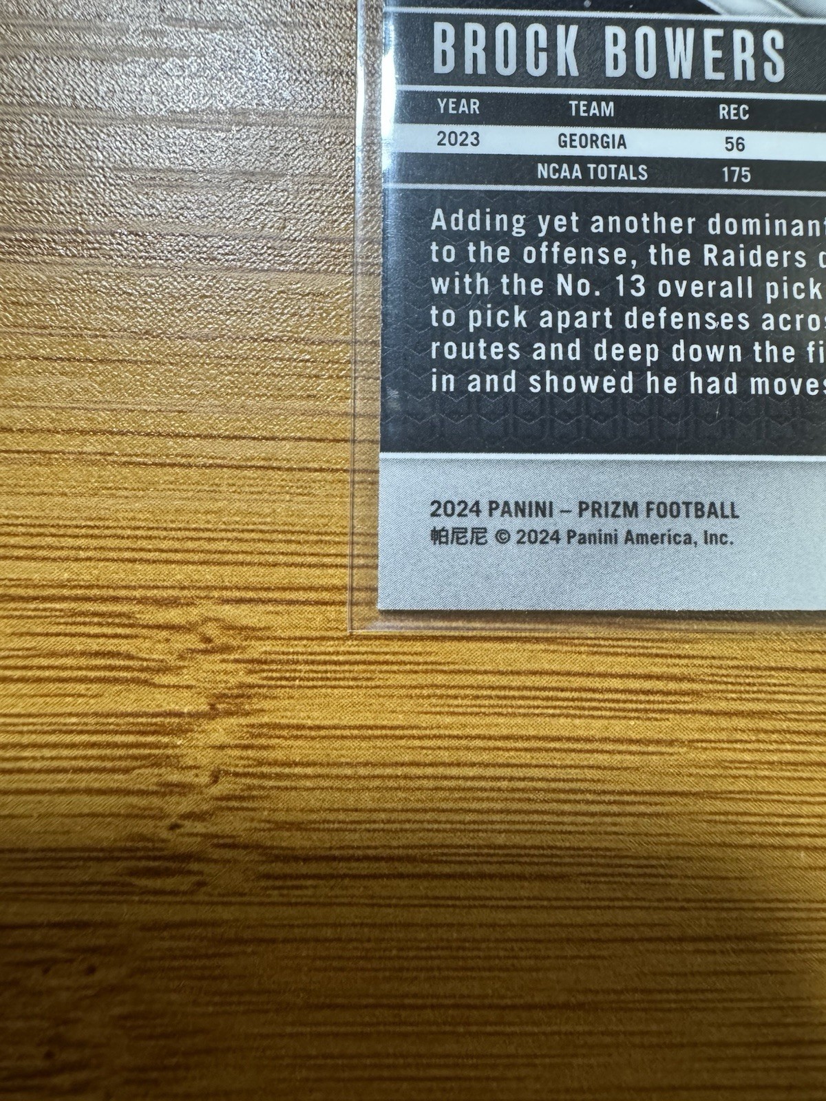 2024 Prize Brock Bowers Las Vegas Raiders #315 Orange Lazer RC