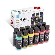  Studio Acrylic Craft Paint, 60ml Bottle, Set of 12 Iridescent Colors 