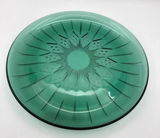 Anchor Hocking Canfield Teal Green 12" Platter – Vintage Diamond Pattern Glass