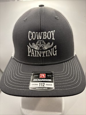 Richardson 112 Trucker Hat Snapback closure Gray/Charcoal Mesh Cowboy Painting