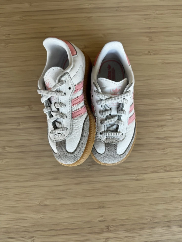 Adidas Toddler Girl Pink Sambas Size 7 - Image 2 of 4