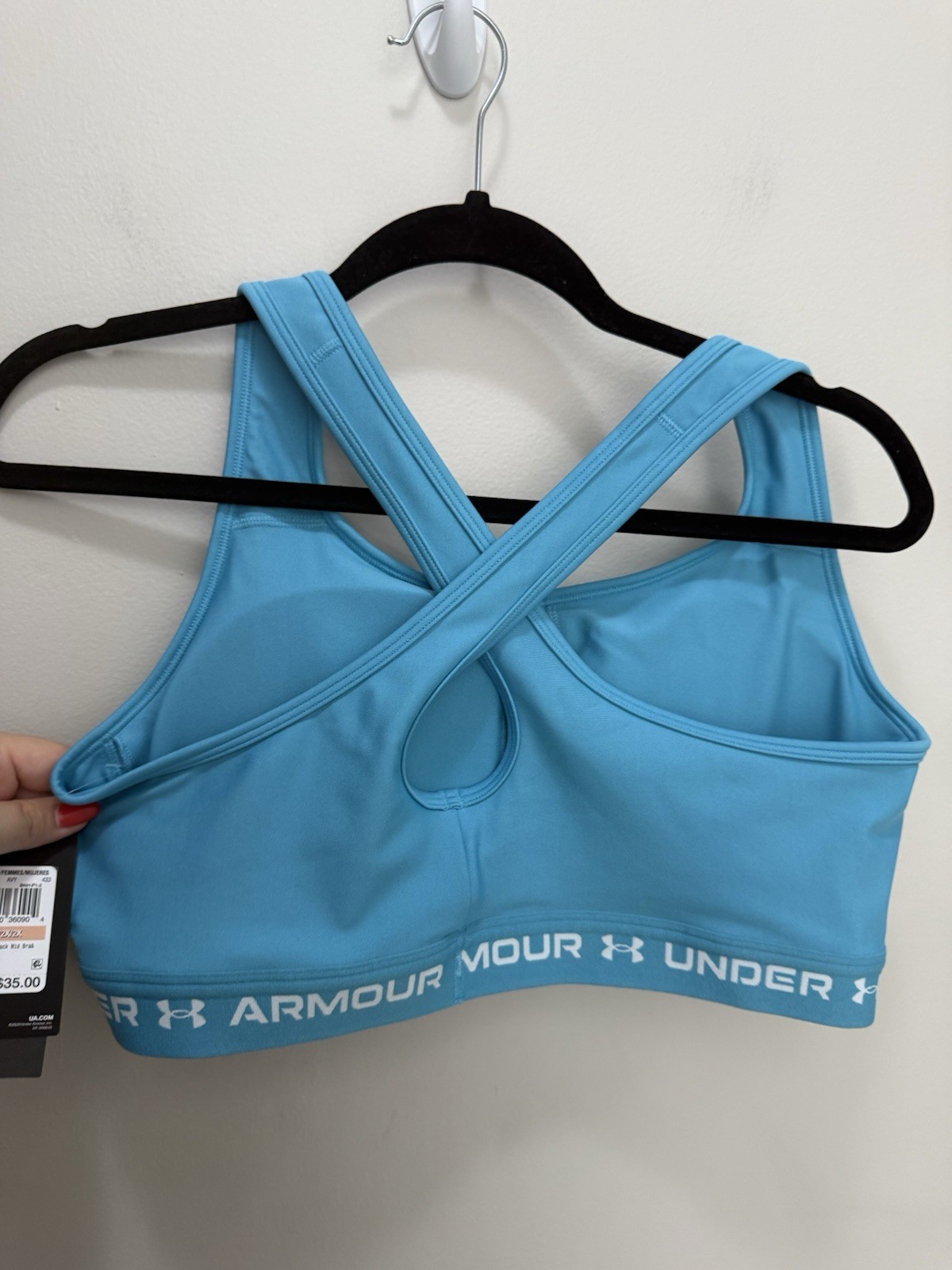 Under Armour Women's UA Crossback Compression Mid Sports Bra – 2X – Blue thumbnail 5