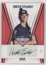 2019 USA Baseball Stars & Stripes Green Ink 1/5 Hunter Teplanszky Auto 0g4