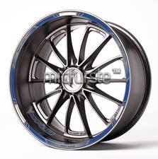 MT-09 Motorcycle Wheel Decals Stickers Set Moto Black Rim Stripes MT09 BLUE GRAY