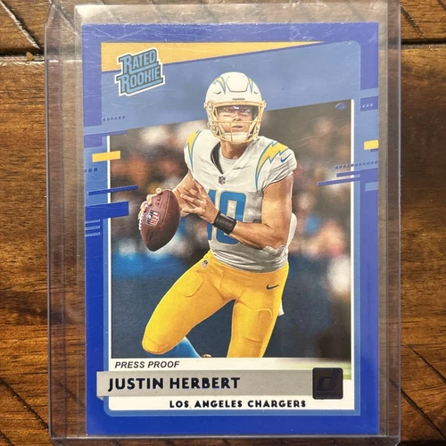 JUSTIN HERBERT (RC) 2020 Donruss Rated Rookie #303 (BLUE PRESS PROOF) MINT🔥🔥