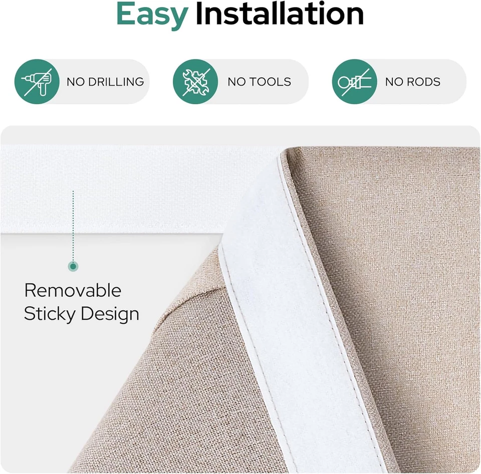 Cortinas de puerta francesas 100 % lino apagadas, cortinas de ventana de puerta de privacidad, 26 X 68 Foto 4 de 4