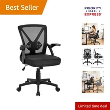 Adjustable Height Home Office Chair with Flip-Up Arms – Ideal for Study & Work