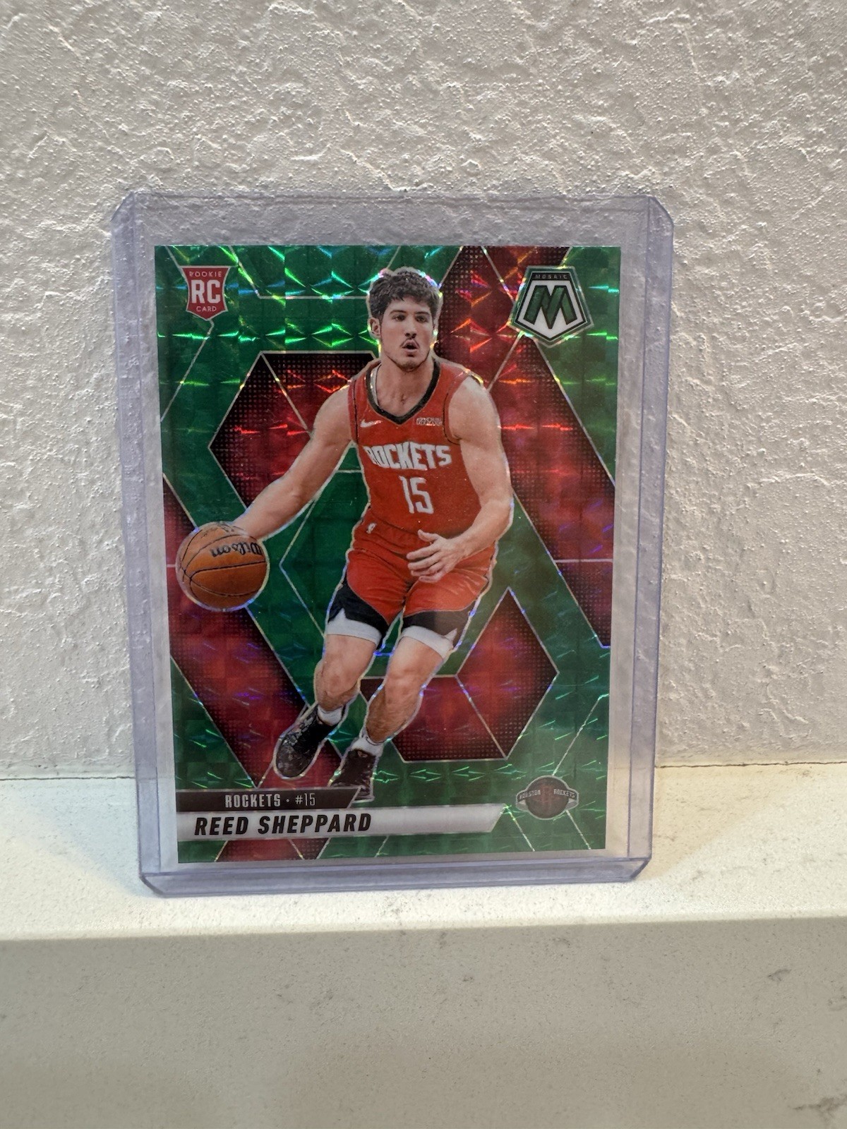 2024-25 Panini Mosaic - Rookies Reed Sheppard #249 Green Mosaic Prizm (RC)