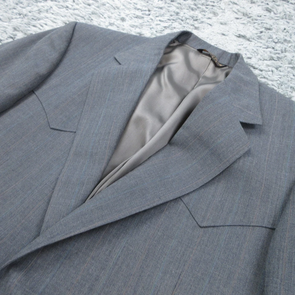 Chaqueta de Colección Warren Sewell Para Hombres 42 R Gris Poliéster Blazer Occidental Hecha en EE. UU. * Foto 2 de 4