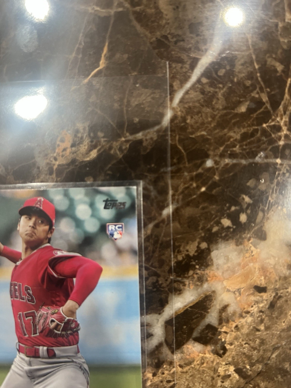 2018 RC Topps Update Shohei Ohtani Rookie #US1 Pitching, Red Jersey (RC) view 3