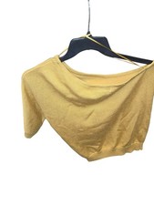Michael Kors One Shoulder Metallic Gold Sweater, Size M, Preowned