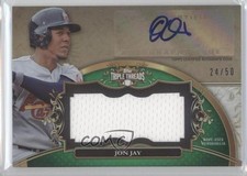 2013 Topps Triple Threads Jumbo Relics Emerald 24/50 Jon Jay #UAJR-JJ1 Auto 0b2