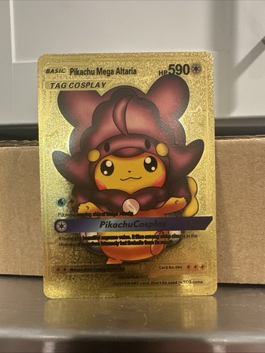 Pikachu Mega Altaria Tag Cosplay Gold Foil Fan Art Pokemon HP590