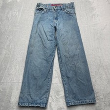 Dickies Wide Leg Kids Jeans 14 Blue Denim Cotton Rusty Light Wash Relaxed Fit
