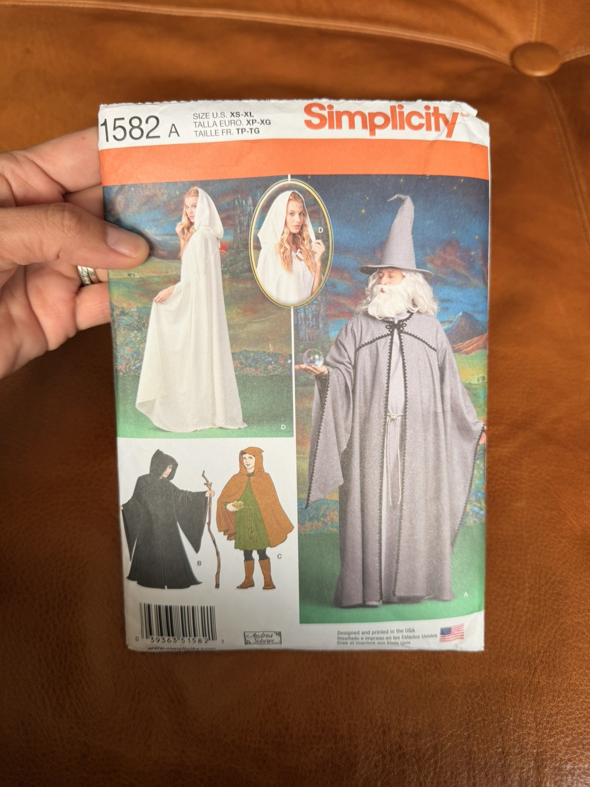 Simple Parten Simplicity 1582 Sewing Pattern Cape Cloak Tunic Hat LOTR Wizard XS- XL ...