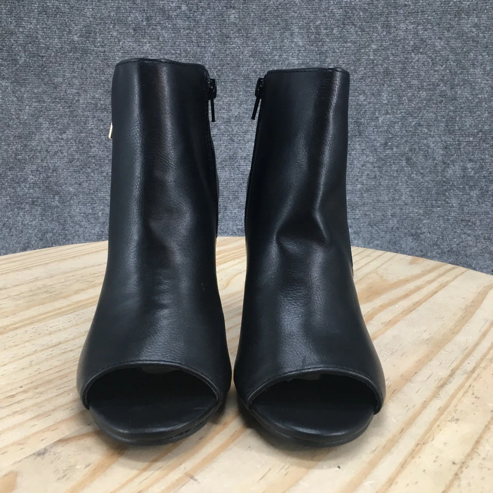 Botas UNISA para mujer 7 M Retta informales punta abierta cremallera lateral tacones bloque botín negro Foto 4 de 4