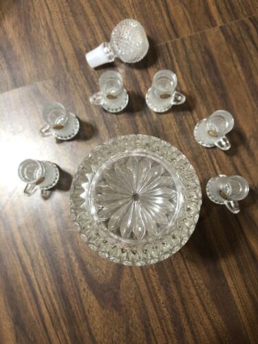 Neu Vintage OBERGLAS ÖSTERREICH Diamant Pt KRISTALL 24 Unzen DEKANTER mit STOPFEN + 6 2 Unzen Becher - Bild 9 von 14